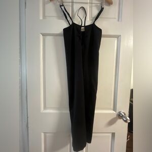 NWT Black Cut-Out Midi Dress Italian Designer XL